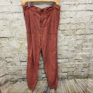 Maurices Salmon Paper Bag High Waist Straight Leg Pants